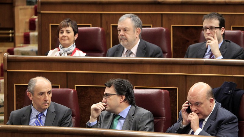 Diputados del Grupo Vasco EAJ-PNV en el hemiciclo del Congreso - X Legislatura