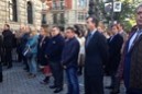 Representantes de EAJ PNV en el minuto de silencio por las victimas de Paris